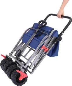 AREBOS Handkar | Transportwagen | Apparatuurwagen | Opvouwbaar | Duwstang| Blauw -Outdoor Kampeeruitrusting Winkel 1001x1200 2