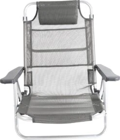 Bo-Camp Beach Chair - Monaco - Aluminium - Grijs -Outdoor Kampeeruitrusting Winkel 1026x1200