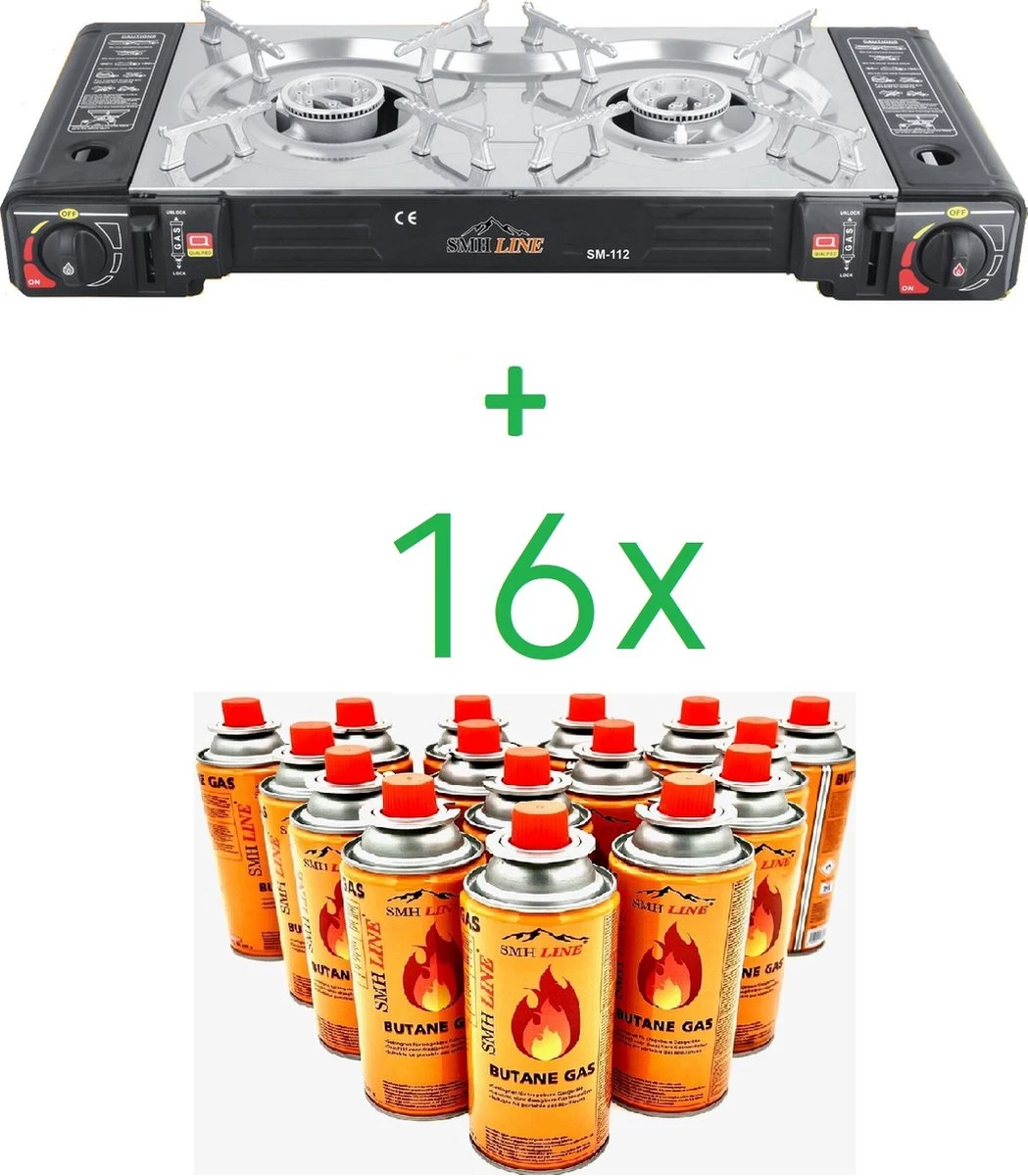 SMH LINE® Dubbele Camping kooktoestel - 2 Pits - 2x 2500W - Incl. 16x gasflessen SMH LINE® Dubbele Camping Kooktoestel - 2 Pits - 2x 2500W - Incl. 16x Gasflessen -Outdoor Kampeeruitrusting Winkel 1049x1200 5