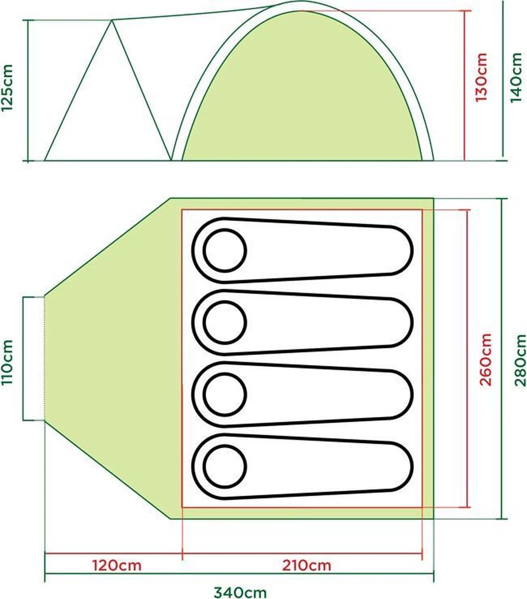Coleman Darwin 4 Plus Koepeltent - 4-Persoons - Groen Coleman Darwin 4 Plus Koepeltent - 4-Persoons - Groen -Outdoor Kampeeruitrusting Winkel 1056x1200 3
