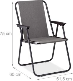 Relaxdays Campingstoel Inklapbaar Set Van 2 - Klapstoel 100 Kg - Visstoel Met Armleuningen - Grijs -Outdoor Kampeeruitrusting Winkel 1094x1200