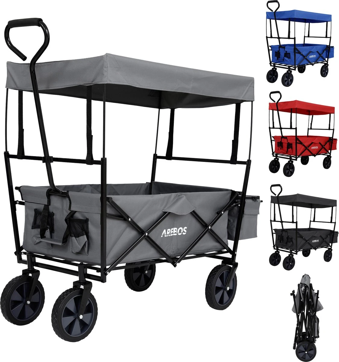 AREBOS Handwagen Vouwbare dak Handwagen Vouwbare Trolley Uitrustingswagen Grijs AREBOS Handwagen Vouwbare Dak Handwagen Vouwbare Trolley Uitrustingswagen Grijs -Outdoor Kampeeruitrusting Winkel 1125x1200 3