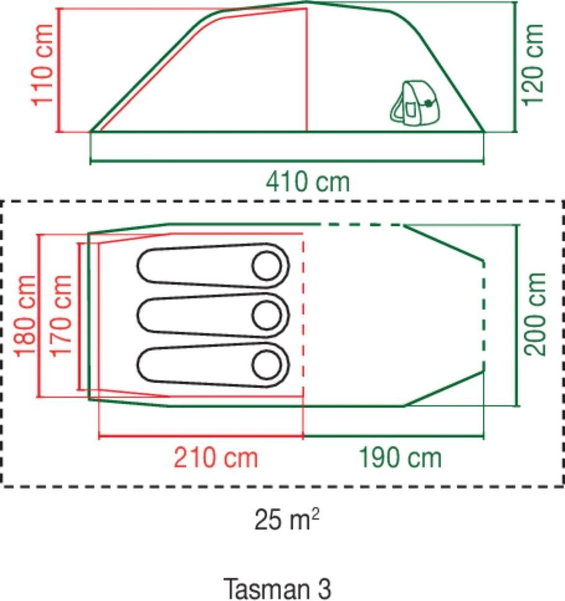 Coleman Tasman 3 Tunneltent - 3-Persoons - Groen Coleman Tasman 3 Tunneltent - 3-Persoons - Groen -Outdoor Kampeeruitrusting Winkel 1129x1200 3
