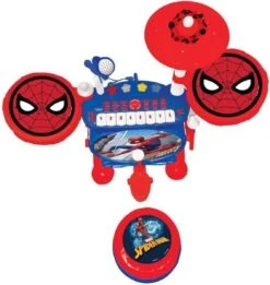 Lexibook Spider-Man Elektronische Drumkit Voor Kinderen, Realistisch Drumgeluid, 8-toetsen Toetsenbord, Mp3-stekker, Inclusief Stoel, Blauw/rood, K610SP -Outdoor Kampeeruitrusting Winkel 1134x1200