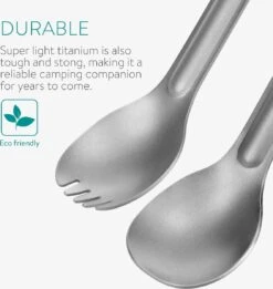 Navaris Spork En Lepel Met Extra Lange Handgreep - Campingbestek Van Titanium - Bestek Voor Onderweg - Lichtgewicht - Inclusief Bewaarzakje -Outdoor Kampeeruitrusting Winkel 1135x1200 3
