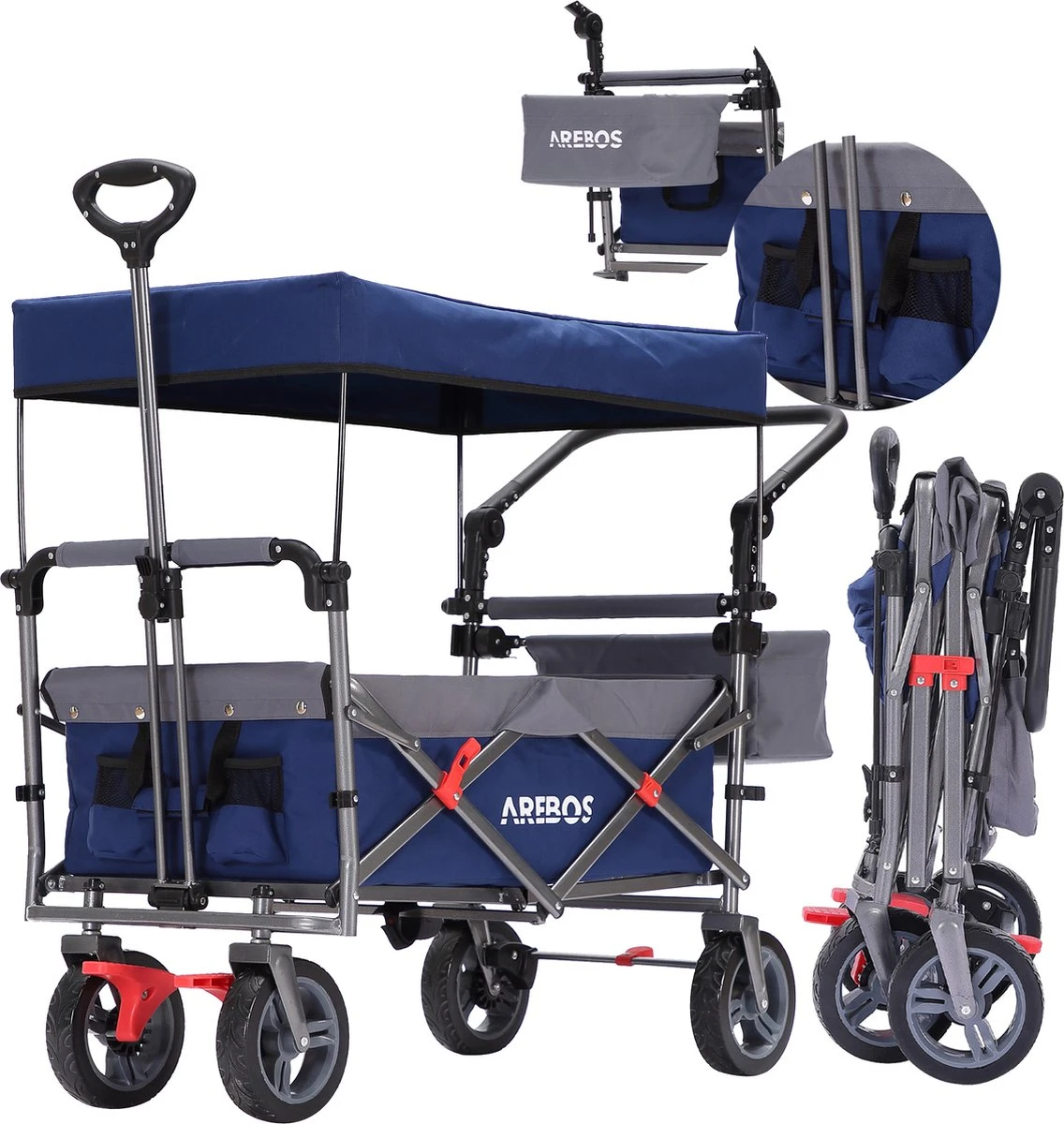 AREBOS Premium Steekwagen met dak Opvouwbare Tuinkar Handkar Bolderkar blauw / grijs AREBOS Premium Steekwagen Met Dak Opvouwbare Tuinkar Handkar Bolderkar Blauw / Grijs -Outdoor Kampeeruitrusting Winkel 1136x1200 2