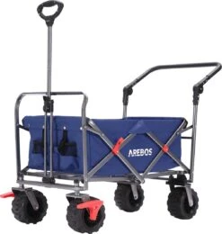 AREBOS Handkar | Transportwagen | Apparatuurwagen | Opvouwbaar | Duwstang| Blauw -Outdoor Kampeeruitrusting Winkel 1142x1200 2