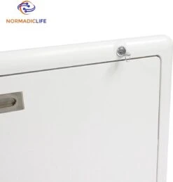 Merkloos NormadicLife® - Outdoor – Opklapbare Tafel - Eettafel – Tafel Voor Buitenkeuken - Caravan – Camper – Picknicktafel - Ingebouwd Ledlicht – Wit -Outdoor Kampeeruitrusting Winkel 1144x1200