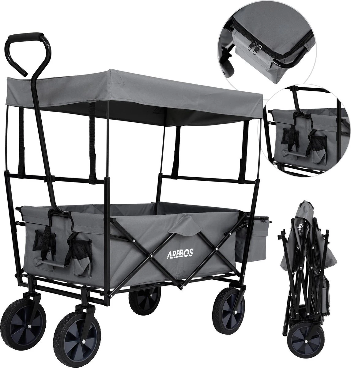 AREBOS Handwagen Vouwbare dak Handwagen Vouwbare Trolley Uitrustingswagen Grijs AREBOS Handwagen Vouwbare Dak Handwagen Vouwbare Trolley Uitrustingswagen Grijs -Outdoor Kampeeruitrusting Winkel 1146x1200 3