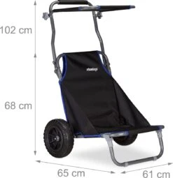 Relaxdays Strandkar Opvouwbaar - Strandstoel Met Zonnedak - Strand Stoel Op Wielen -Outdoor Kampeeruitrusting Winkel 1162x1200