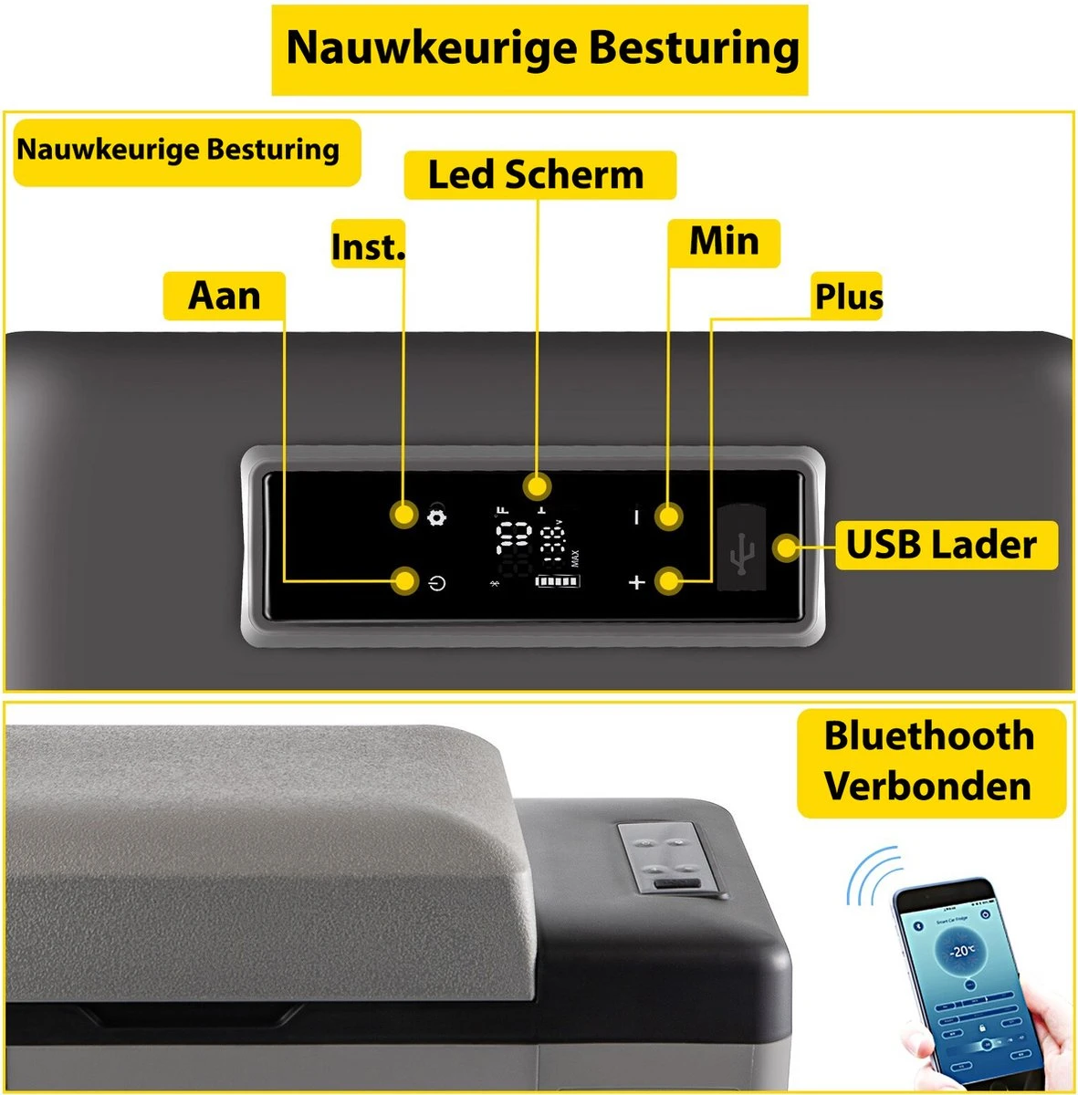 Vevor Auto Koelbox - Mini Koelkast Vriezer - Draagbare Vriezer/Koelkast - Elektrische Koelbox - Mini Vriezer - Auto Koelkast - 35 Liter - Tot -20˚C - 12V/240V - Grijs Vevor Auto Koelbox - Mini Koelkast Vriezer - Draagbare Vriezer/Koelkast - Elektrische Koelbox - Mini Vriezer - Auto Koelkast - 35 Liter - Tot -20˚C - 12V/240V - Grijs -Outdoor Kampeeruitrusting Winkel