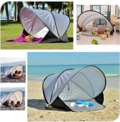 Deryan Luxe Pop Up Strandtent XXL - Anti-UV 50+ - Zilver -Outdoor Kampeeruitrusting Winkel 1185x1200 10