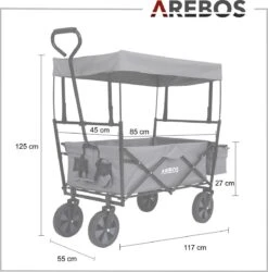 AREBOS Handwagen Vouwbare Dak Handwagen Vouwbare Trolley Uitrustingswagen Grijs 4 AREBOS Handwagen Vouwbare Dak Handwagen Vouwbare Trolley Uitrustingswagen Grijs -Outdoor Kampeeruitrusting Winkel 1187x1200 2