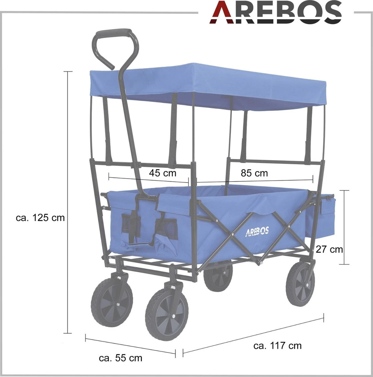 AREBOS Handwagen Vouwbare dak Handwagen Vouwbare Trolley Uitrustingswagen Blauw AREBOS Handwagen Vouwbare Dak Handwagen Vouwbare Trolley Uitrustingswagen Blauw -Outdoor Kampeeruitrusting Winkel 1188x1200 11