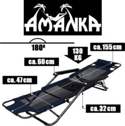 Ligstoel 155x60cm - Opvouwbaar Campingstoel Ligbed Strandstoel Tuinstoel Vouwligstoel Blauw 6 Ligstoel 155x60cm - Opvouwbaar Campingstoel Ligbed Strandstoel Tuinstoel Vouwligstoel Blauw -Outdoor Kampeeruitrusting Winkel 1190x1200