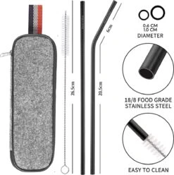 House Of Husk Reisbestek - Reis Bestekset - Chopsticks - Metalen Rietjes Met Borstel - Lepel - Vaatwasserbestendig - RVS - 7 Delig - Zwart -Outdoor Kampeeruitrusting Winkel 1193x1200 8