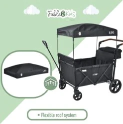 FableKids LEO X4Lite Opvouwbare Handkar Met Dak Onyx Zwart -Outdoor Kampeeruitrusting Winkel 1194x1200 4