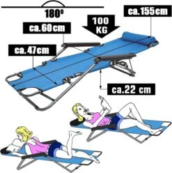 Ligstoel Opvouwbaar 155x60cm - Lichte Ligbed Relaxstoel Tuinstoel Campingstoel Strandstoel -Outdoor Kampeeruitrusting Winkel 1196x1200