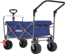 AREBOS Handkar | Transportwagen | Apparatuurwagen | Opvouwbaar | Duwstang| Blauw -Outdoor Kampeeruitrusting Winkel 1200x1000 1