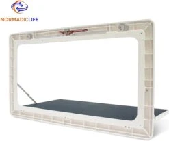 Merkloos NormadicLife® - Outdoor – Opklapbare Tafel - Eettafel – Tafel Voor Buitenkeuken - Caravan – Camper – Picknicktafel - Ingebouwd Ledlicht – Wit -Outdoor Kampeeruitrusting Winkel 1200x1002