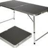 Aluminium Kampeertafel 120x60cm - Campingtafel Inklapbaar - 3-voudig Verstelbare Vouwtafel Antraciet