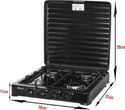 Zilan - Gas Kooktoestel 4 Pits - Campingkooktoestel - Gaskookplaat - Zwart -Outdoor Kampeeruitrusting Winkel 1200x1052 2