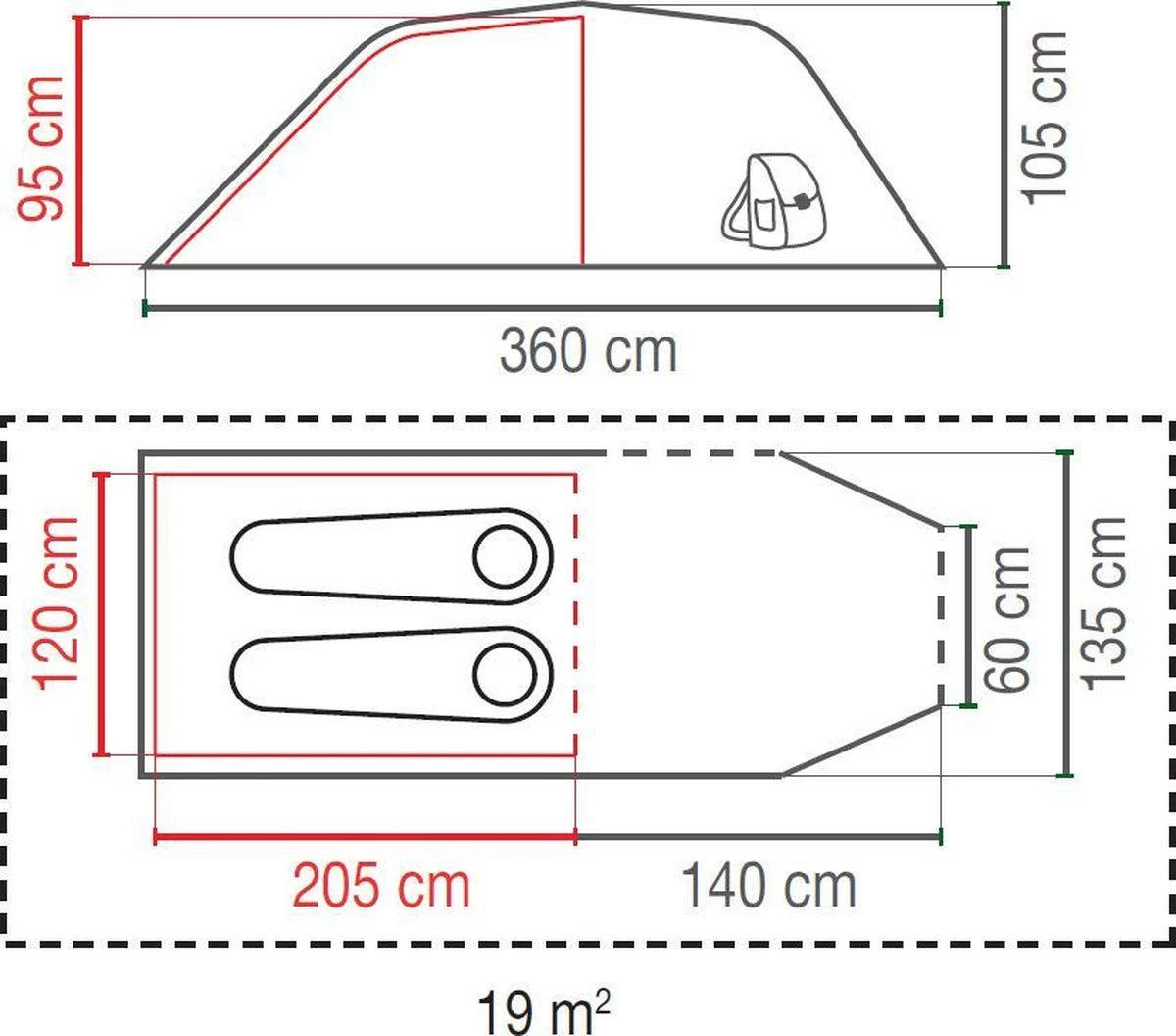 Coleman Cortes 2 Tunneltent - 2-Persoons - Blauw/Wit Coleman Cortes 2 Tunneltent - 2-Persoons - Blauw/Wit -Outdoor Kampeeruitrusting Winkel 1200x1056 6
