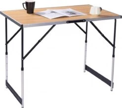 Kamyra® Campingtafel Inklapbaar - Kampeertafel, Partytafel - Opvouwbaar, Lichtgewicht & In Hoogte Verstelbaar - Aluminium/Hout -Outdoor Kampeeruitrusting Winkel 1200x1066