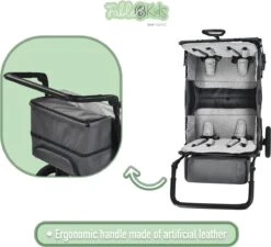 FableKids LEO X4Plus Opvouwbare Wagen Met Dak Fossil Grey -Outdoor Kampeeruitrusting Winkel 1200x1091 1