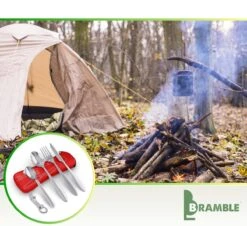 Roestvrij Staal Bestek (kampeerset) – Draagbare Reislepels, -vork En -mes Voor Festivals, Camping Of Trektochten - Wordt Geleverd Met Een Neopreen Draagtasje Met Een Lichtgewicht Flesopener -Outdoor Kampeeruitrusting Winkel 1200x1100 9