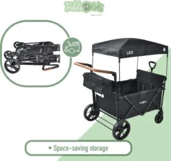 FableKids LEO X4Lite Opvouwbare Handkar Met Dak Onyx Zwart -Outdoor Kampeeruitrusting Winkel 1200x1131 5