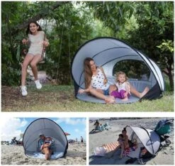 Deryan Luxe Pop Up Strandtent XXL - Anti-UV 50+ - Zilver -Outdoor Kampeeruitrusting Winkel 1200x1137 5