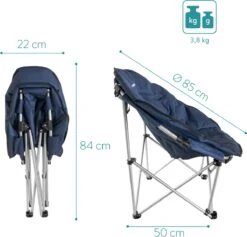 Navaris Klapstoel Met Draagtas - Campingstoel - Draagbare Stoel Voor Kamperen, Festivals En Vissen - Strandstoel - Inklapbaar - Donkerblauw -Outdoor Kampeeruitrusting Winkel 1200x1150 3
