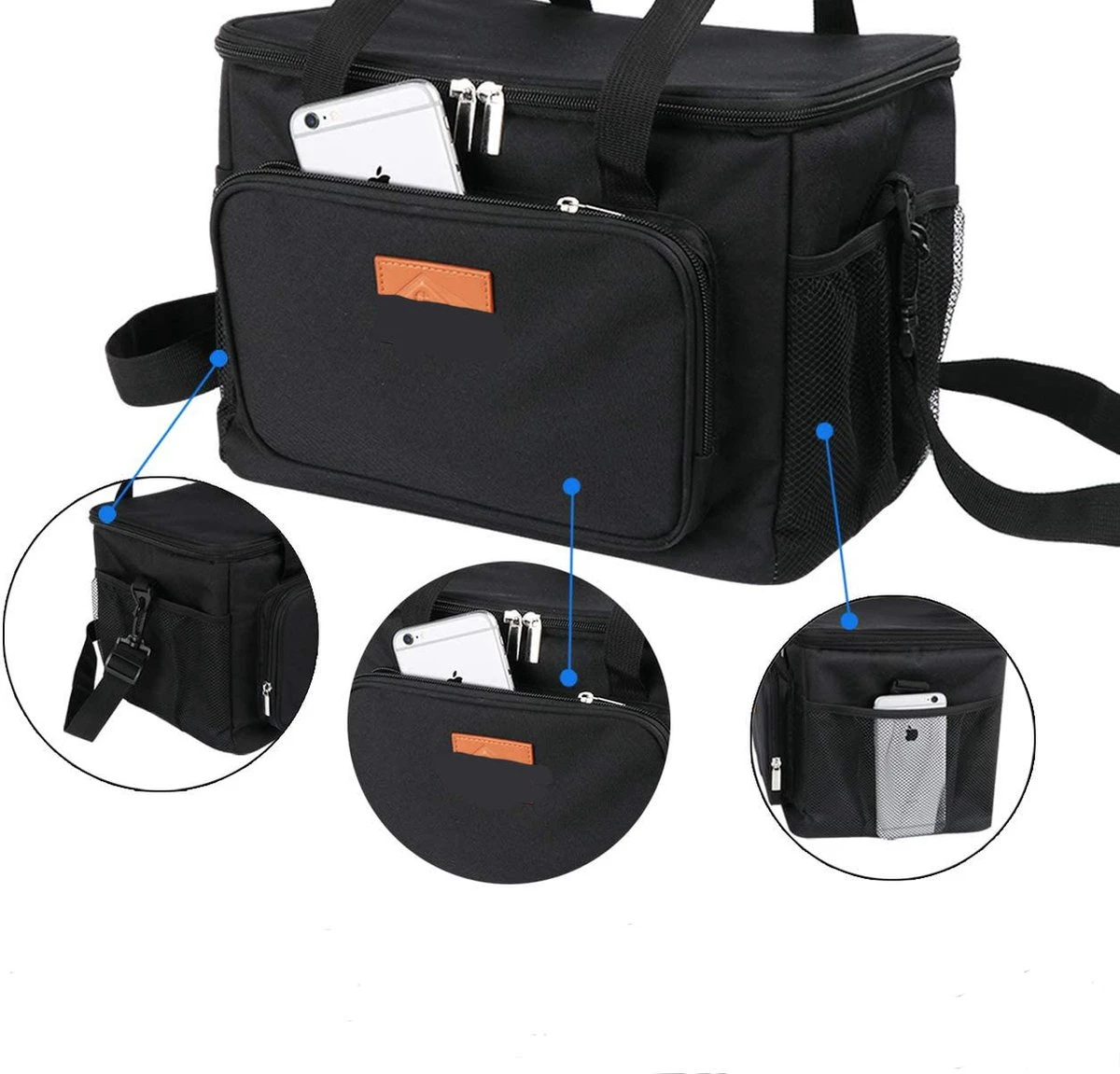 Lunchtas - Koeltas voor Dames en Heren - Cool bag - 4 Laags Geïsoleerde Koeltas - Kleine Cooler - Lunch Box - Lunchtas 15 Liter- Zwart Lunchtas - Koeltas Voor Dames En Heren - Cool Bag - 4 Laags Geïsoleerde Koeltas - Kleine Cooler - Lunch Box - Lunchtas 15 Liter- Zwart -Outdoor Kampeeruitrusting Winkel 1200x1151 4