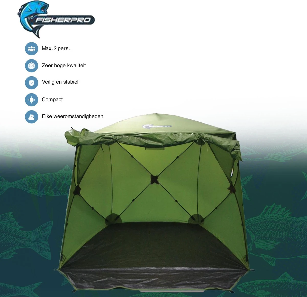 FisherPro WildLand tent –comfortabele vistent – handige strandtent – compacte festival tent - uitbreid mogelijkheden met stormcover - geschikt voor 2 personen FisherPro WildLand Tent –comfortabele Vistent – Handige Strandtent – Compacte Festival Tent - Uitbreid Mogelijkheden Met Stormcover - Geschikt Voor 2 Personen -Outdoor Kampeeruitrusting Winkel 1200x1164 6