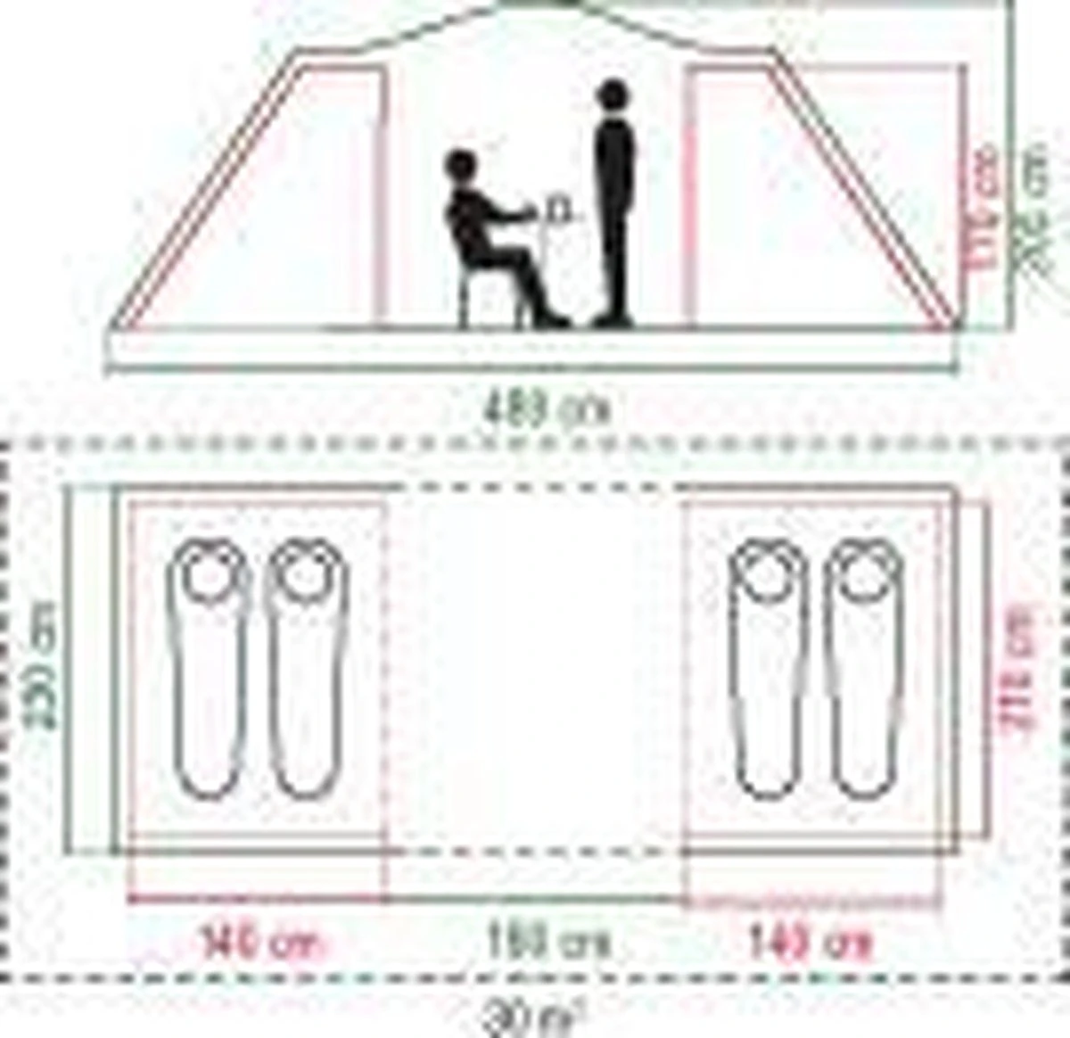 Coleman Spruce Falls 4 Vis-a-Vis Tent - Verduisterend - 4-Persoons Coleman Spruce Falls 4 Vis-a-Vis Tent - Verduisterend - 4-Persoons -Outdoor Kampeeruitrusting Winkel 1200x1164 7