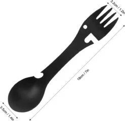 Luverno® - Spork - Incl. Bescherm Hoes - RVS - Bestek To Go - Reisbestek - Keukengadget - 5 In 1 Camping Bestek - Zwart -Outdoor Kampeeruitrusting Winkel 1200x1164 9