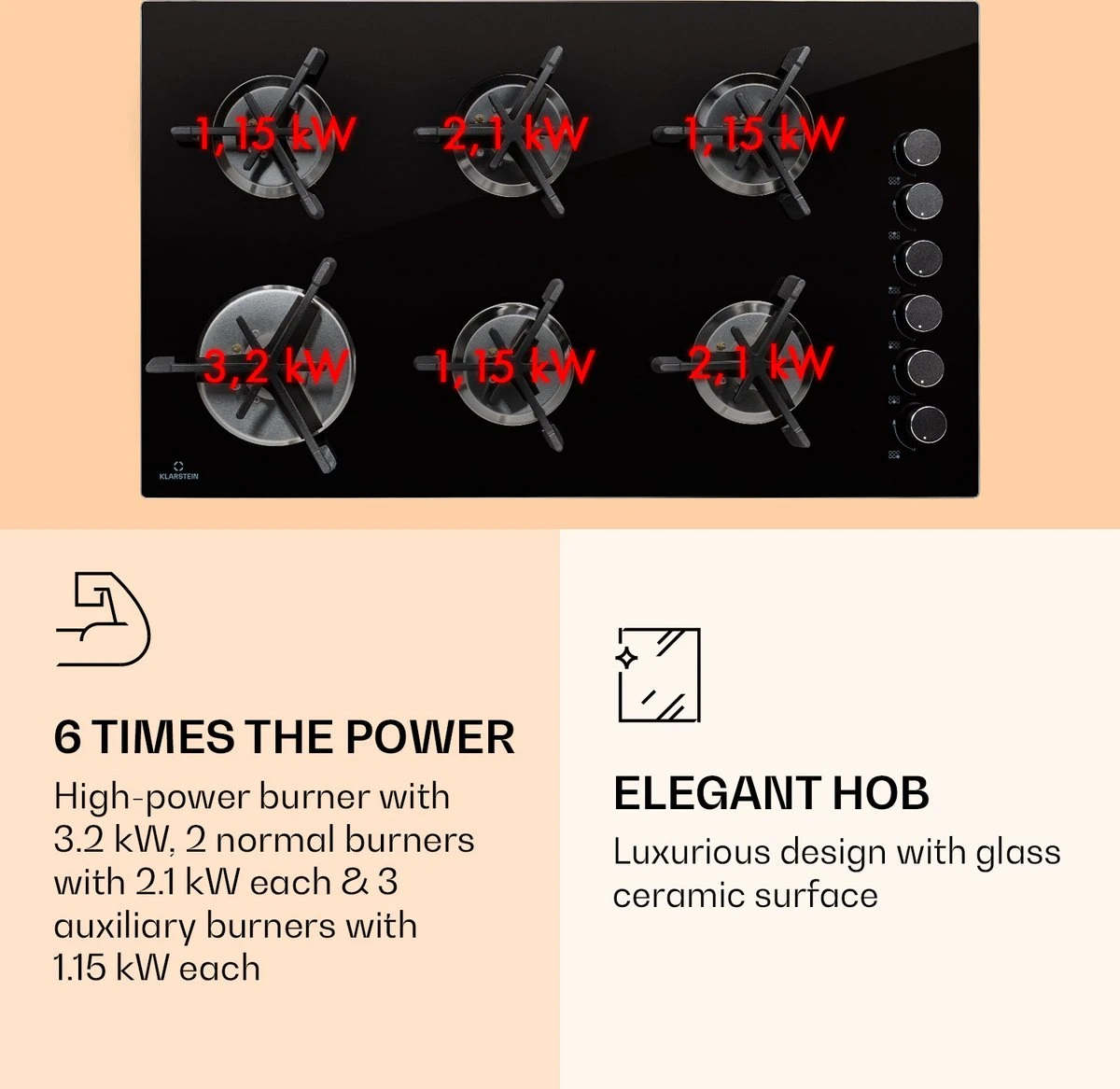 Trifecta 6 gaskookplaat 6-pits grote, normale en extra glaskeramische branders Trifecta 6 Gaskookplaat 6-pits Grote, Normale En Extra Glaskeramische Branders -Outdoor Kampeeruitrusting Winkel 1200x1167 3