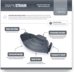 SensaHome- Siliconen Vergiet - Keuken Afgietdeksel - Afgiethulp - Siliconen - BPA Vrij - Grijs -Outdoor Kampeeruitrusting Winkel 1200x1171 10