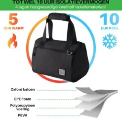 Brisby 4 Laags Geïsoleerde Koeltas - Lunchtas 10 Liter - Zwart -Outdoor Kampeeruitrusting Winkel 1200x1178 4