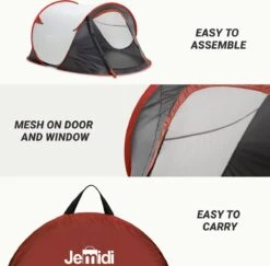 JEMIDI Tweepersoons Pop-up Tent - Opgooitent, Werptent Voor 2 Personen - Ideaal Als Festivaltent Of Kampeertent - Verschillende Kleuren -Outdoor Kampeeruitrusting Winkel 1200x1179 5