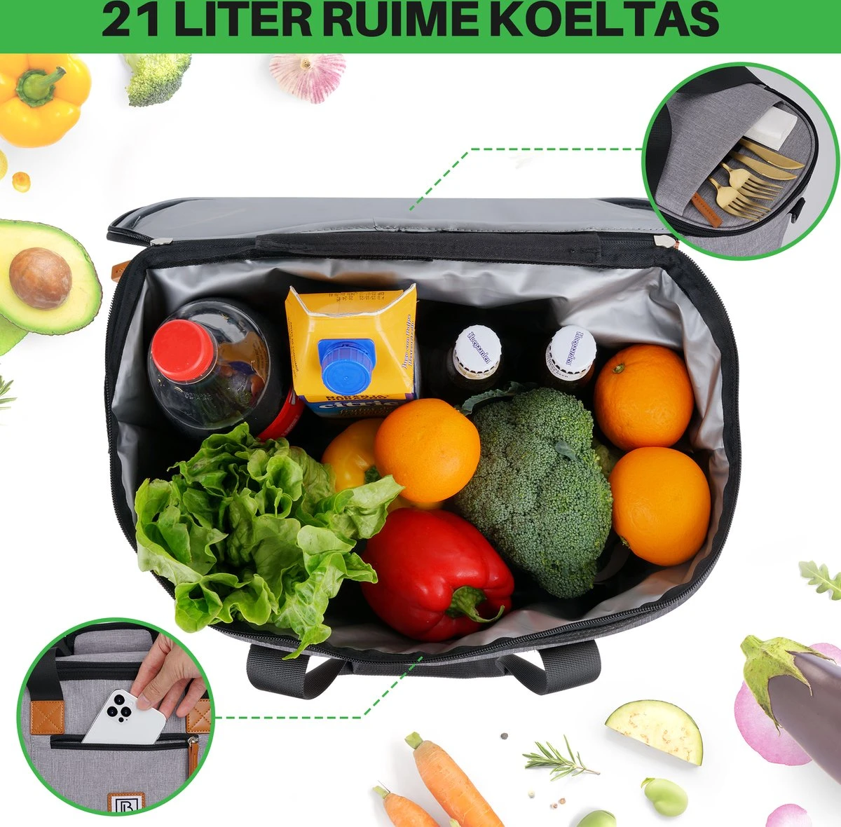 Brisby 4 Laags Geïsoleerde Koeltas - Boodschappentas 21 Liter - Grijs Brisby 4 Laags Geïsoleerde Koeltas - Boodschappentas 21 Liter - Grijs -Outdoor Kampeeruitrusting Winkel 1200x1180 2