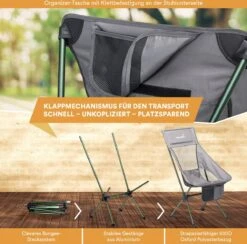 Skandika Campingstoel Compact SET – Campingstoelen – Campingstoel Tot 150 Kg Belastbaar - Kampeerstoel, Visstoel, Kleine Pakmaat, Opvouwbaar, Stabiel, Licht, Comfortabel Gepolsterd – Draagtas Meegeleverd – Vouwstoel – Kampeermeubelen – Grijs 3 Skandika Campingstoel Compact SET – Campingstoelen – Campingstoel Tot 150 Kg Belastbaar - Kampeerstoel, Visstoel, Kleine Pakmaat, Opvouwbaar, Stabiel, Licht, Comfortabel Gepolsterd – Draagtas Meegeleverd – Vouwstoel – Kampeermeubelen – Grijs -Outdoor Kampeeruitrusting Winkel 1200x1184