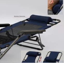 Ligstoel 180x60cm - Opvouwbaar Campingstoel Ligbed Strandstoel Tuinstoel Vouwligstoel Blauw -Outdoor Kampeeruitrusting Winkel 1200x1184 3