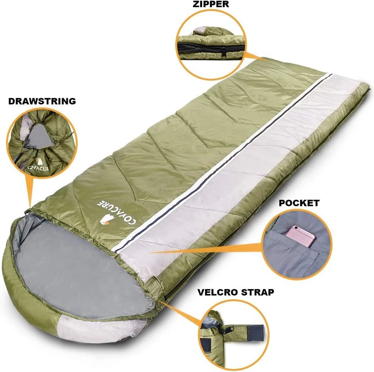 COVACURE 1.5/0.8kg Slaapzak, 3 seizoenen Ultra Warm & Lichtgewicht Slaapzak voor volwassenen, Envelop Compacte Outdoor Slaapzakken met Draagbare Compressie Tas voor Camping, Rugzakken, Wandelen... COVACURE 1.5/0.8kg Slaapzak, 3 Seizoenen Ultra Warm & Lichtgewicht Slaapzak Voor Volwassenen, Envelop Compacte Outdoor Slaapzakken Met Draagbare Compressie Tas Voor Camping, Rugzakken, Wandelen... -Outdoor Kampeeruitrusting Winkel 1200x1193 2