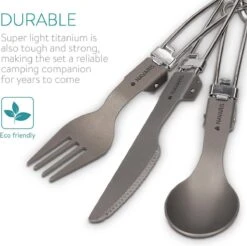Navaris Campingbestek Van Titanium - Set Met Vork, Mes En Lepel - Inklapbaar - Bestekset Voor Onderweg - Inclusief Karabijnhaak En Bewaarzakje -Outdoor Kampeeruitrusting Winkel 1200x1195 11