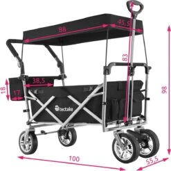 Tectake - Opvouwbare Bolderwagen Handkar Nico Zwart - 403549 -Outdoor Kampeeruitrusting Winkel 1200x1197 11