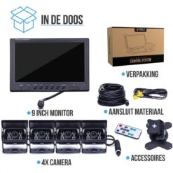 Strex Achteruitrijcamera Set Bedraad Met 4 Camera's (tegelijk Bekijken) - 9" Scherm - 18LED Nachtzicht 15m - IP67 Waterdicht - Achteruitrij Camera -Outdoor Kampeeruitrusting Winkel 1200x1200 1286
