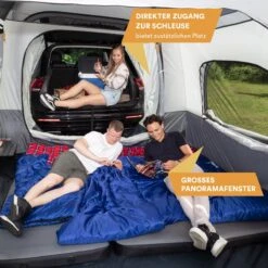Skandika Pitea XL CROSS Tent – Koepeltenten - Autotent – Campingtent Voor SUV, Caddy, Auto, CUV - Voor Max. 4 Personen – Vrijstaand – Met/zonder Slaapcabine – Max. Stahoogte 230 Cm – 3000mm Waterkolom - 475 X 290 X 230 Cm (LxBxH) – Kamperen - Grijs -Outdoor Kampeeruitrusting Winkel 1200x1200 1468