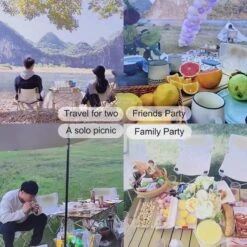 Buxibo - Lichtgewicht Vouwbare Campingtafel - Inklapbaar - Vis/Tuin/Picknick Tafel - Kamperen - Met Opberghoes - Aluminium - Grijs -Outdoor Kampeeruitrusting Winkel 1200x1200 150